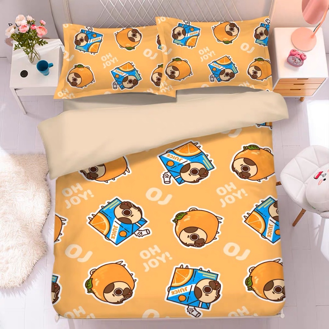 ワイドダブル ベッド用品4点セット .寝具 枕カバー掛け布団カバー