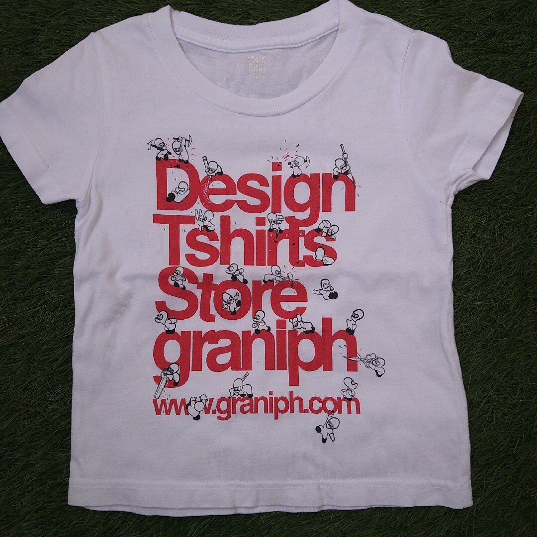 Design Tshirts Store graniph(グラニフ)の中古グラニフＴシャツ　100センチ　白 キッズ/ベビー/マタニティのキッズ服男の子用(90cm~)(Tシャツ/カットソー)の商品写真