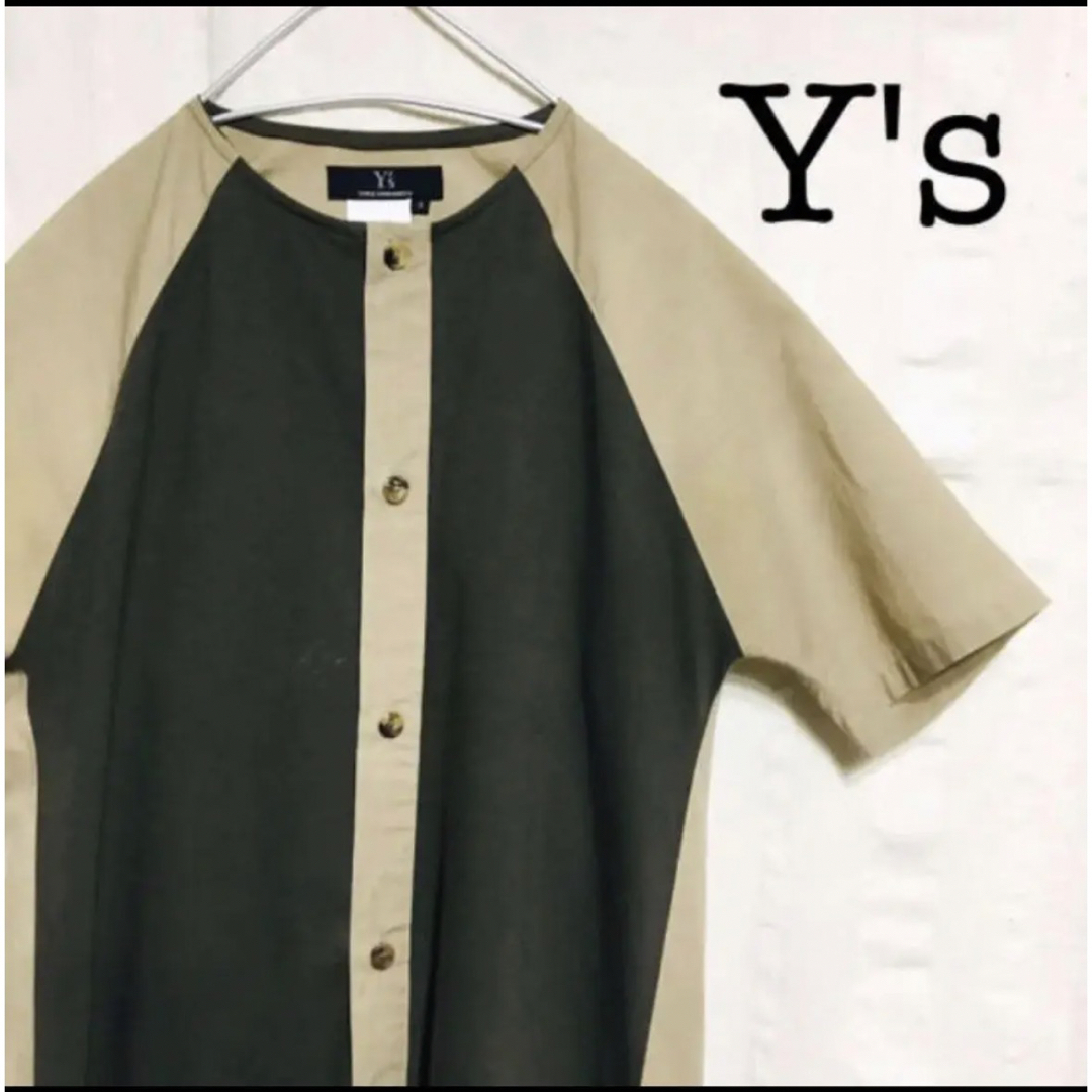 Y's(ワイズ)のY's  ノーカラー切り替えシャツ メンズのトップス(Tシャツ/カットソー(半袖/袖なし))の商品写真