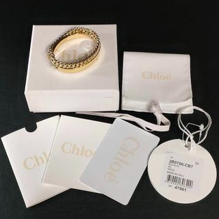 クロエ(Chloe)の【極美品】Chloéクロエ　ブレスレット　バングル　ゴールド　喜平チェーン　ロゴ(ブレスレット/バングル)