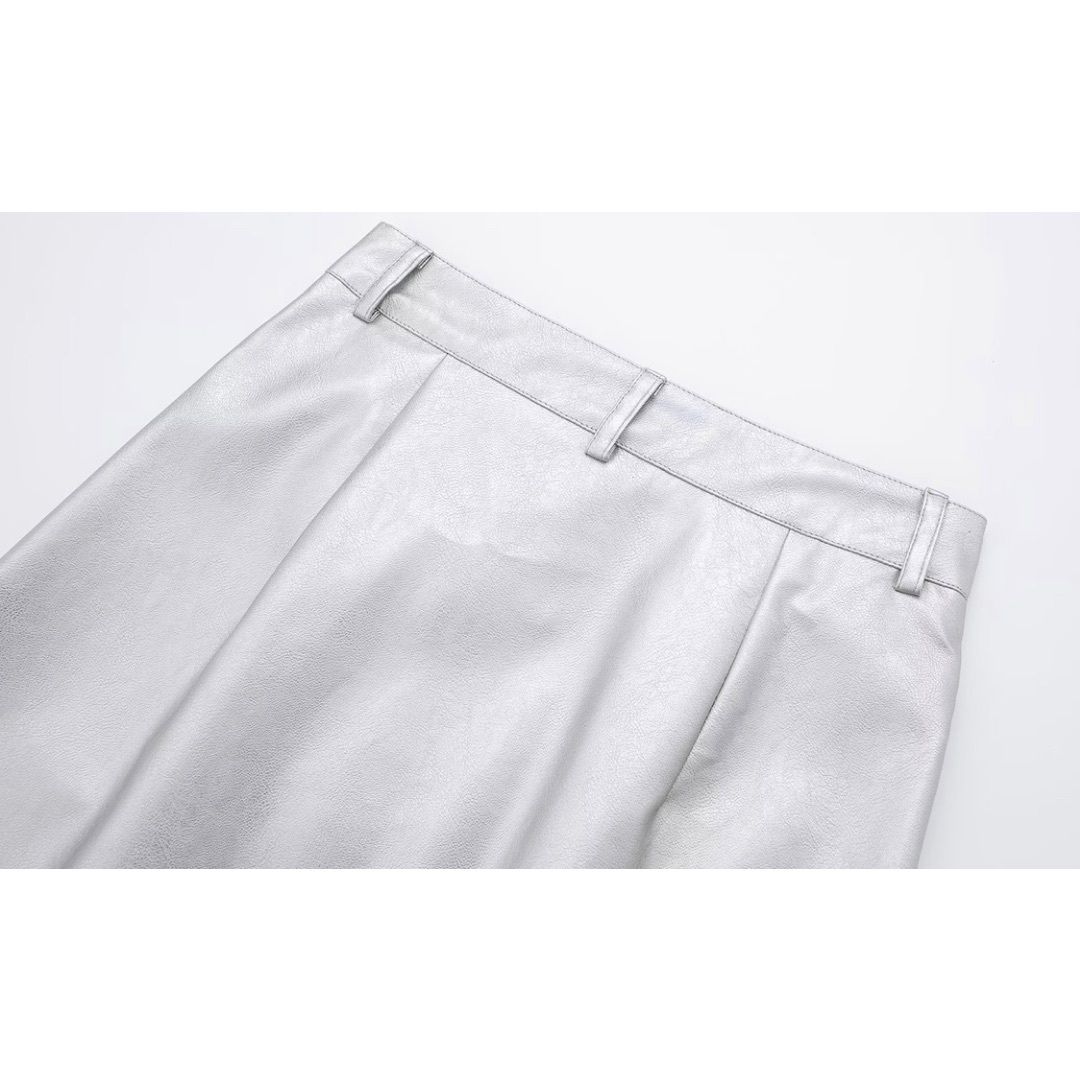 💍6月新作🦋11512◇シルバー メタル タイトスカート レディースのスカート(ひざ丈スカート)の商品写真