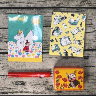 ムーミン(MOOMIN)のムーミン　メモ帳　スティッキールはさみ　ダブルクリップ缶　リトルミイ　文具セット(キャラクターグッズ)