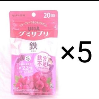 ユーハミカクトウ(UHA味覚糖)のUHA味覚糖 グミサプリ 鉄 20日分 5袋 鉄分 貧血 葉酸 コラーゲン(菓子/デザート)