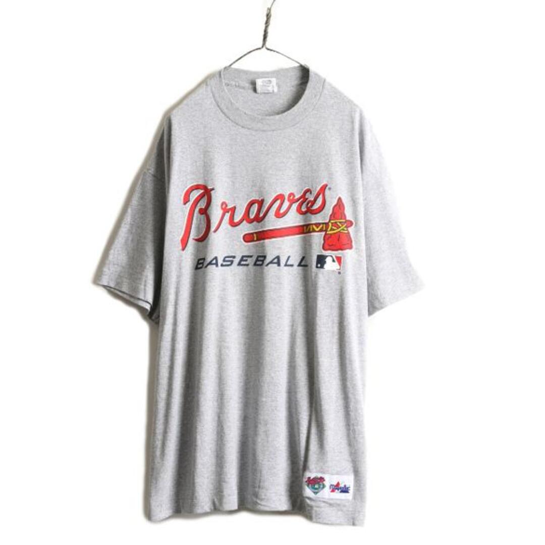 未使用 90s MLB Majestic ブレーブス プリントTシャツ 大リーグ