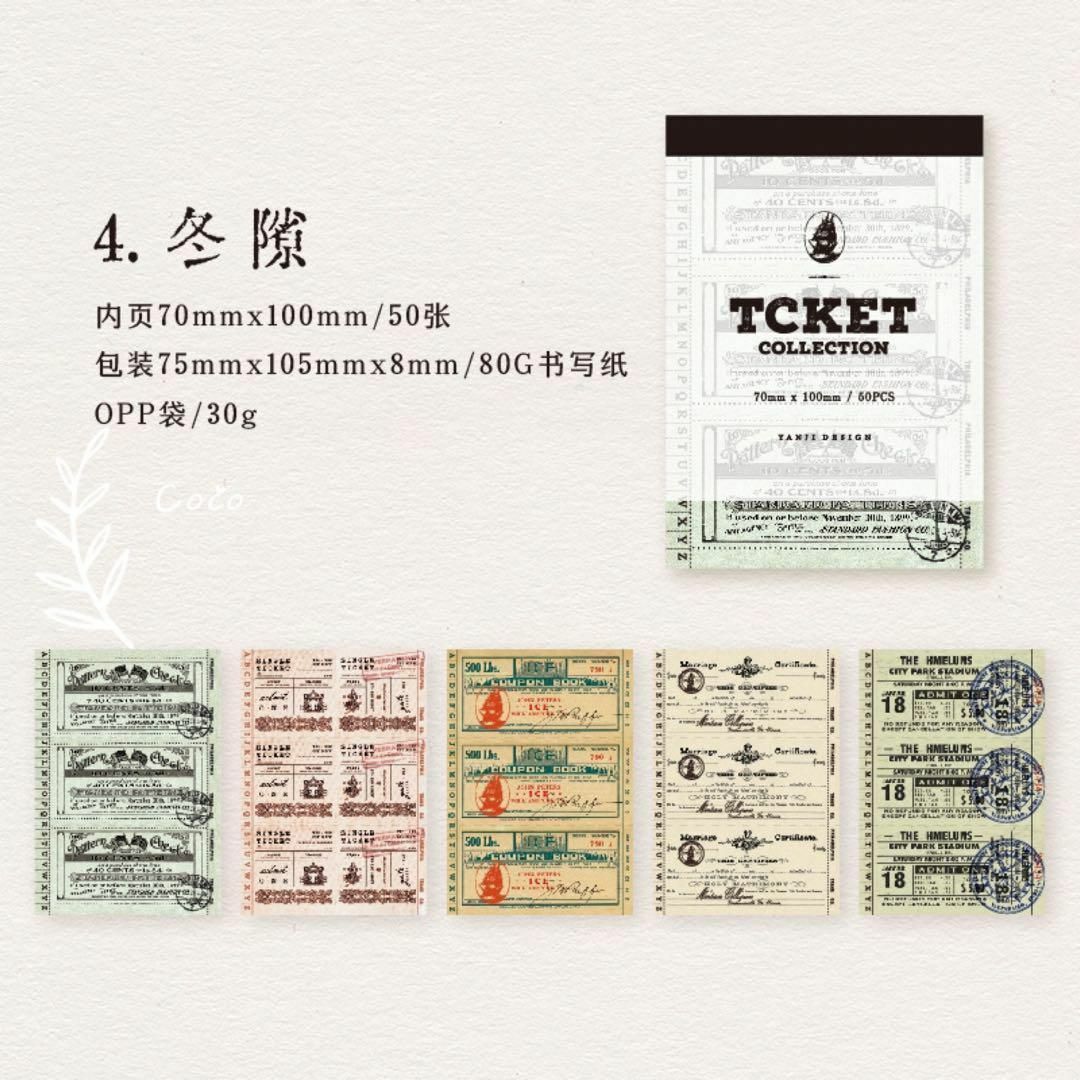 海外 切り取りメモ チケット コラージュ ヴィンテージticket 素材 紙 ...