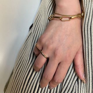 トゥデイフル(TODAYFUL)のDouble finger ring gold No.1095(リング(指輪))