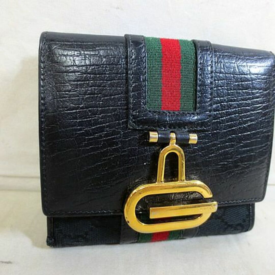 美品 GUCCI グッチ GG柄 シェリｰ ホック財布-