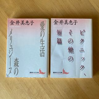 金井美恵子「ピクニック その他の短編」「愛の生活 森のメリュジーヌ」2冊セット(文学/小説)