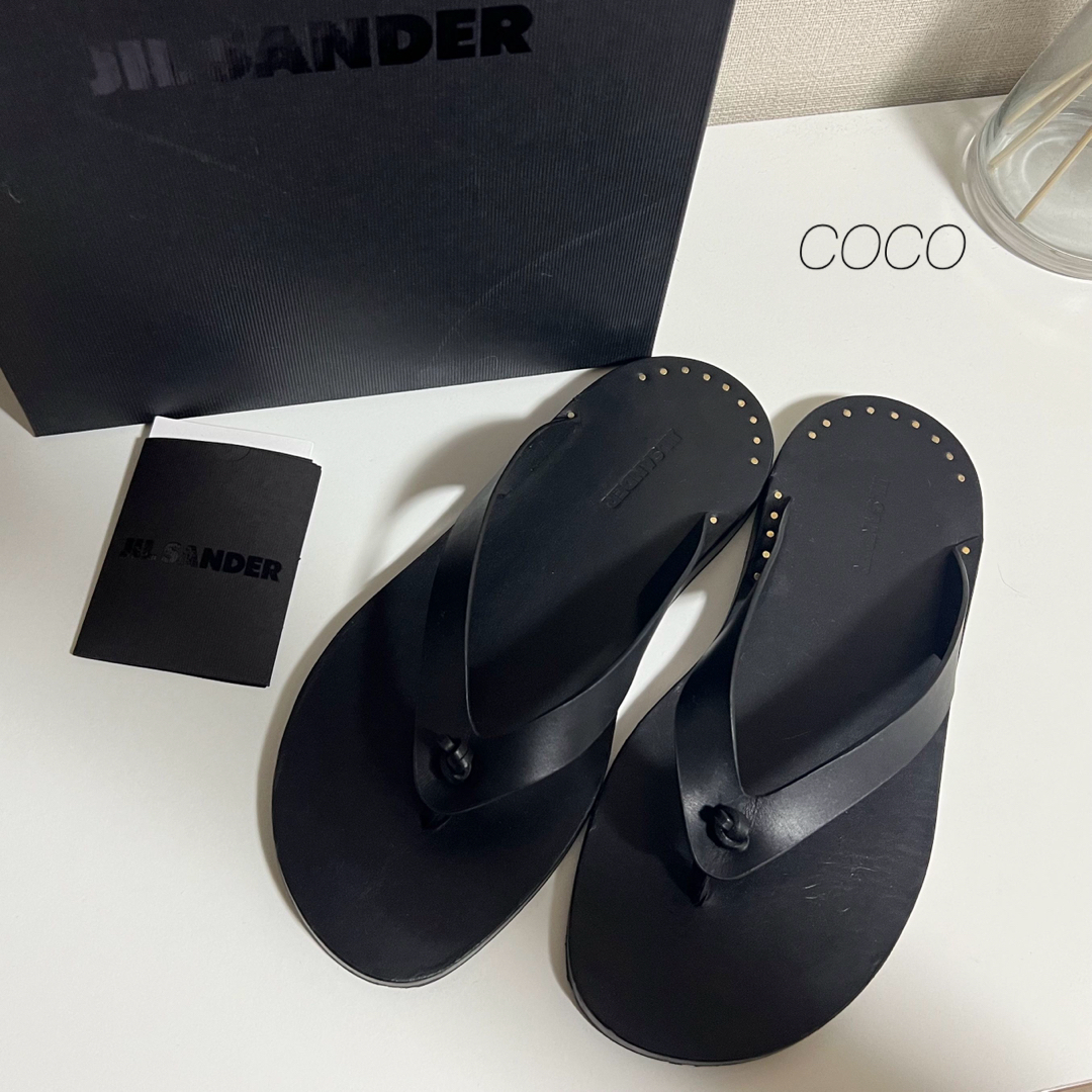 37素材JIL SANDER ジルサンダー  トングサンダル  37