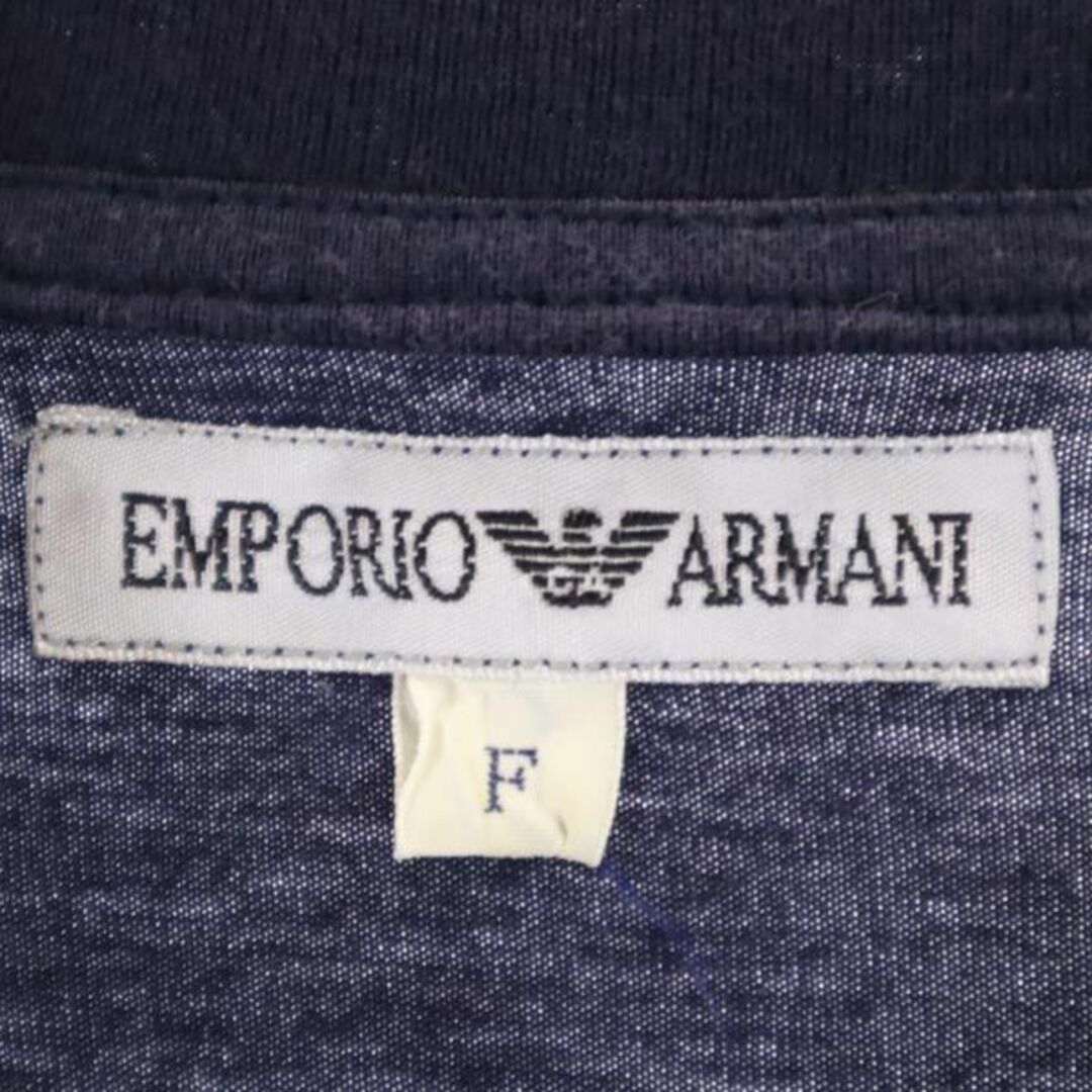 エンポリオアルマーニ 日本製 プリント 半袖 Tシャツ F ネイビー系 Emporio Armani ロゴ メンズ 【中古】 【230617】  メール便可