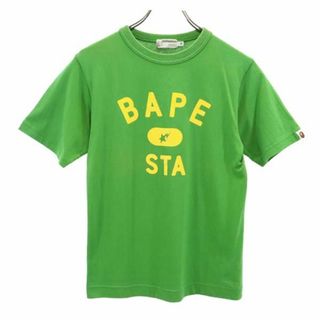 アベイシングエイプ(A BATHING APE)のアベイシングエイプ プリント 半袖 Tシャツ XS グリーン系 A BATHING APE ロゴ レディース 【中古】  【230617】 メール便可(Tシャツ(半袖/袖なし))