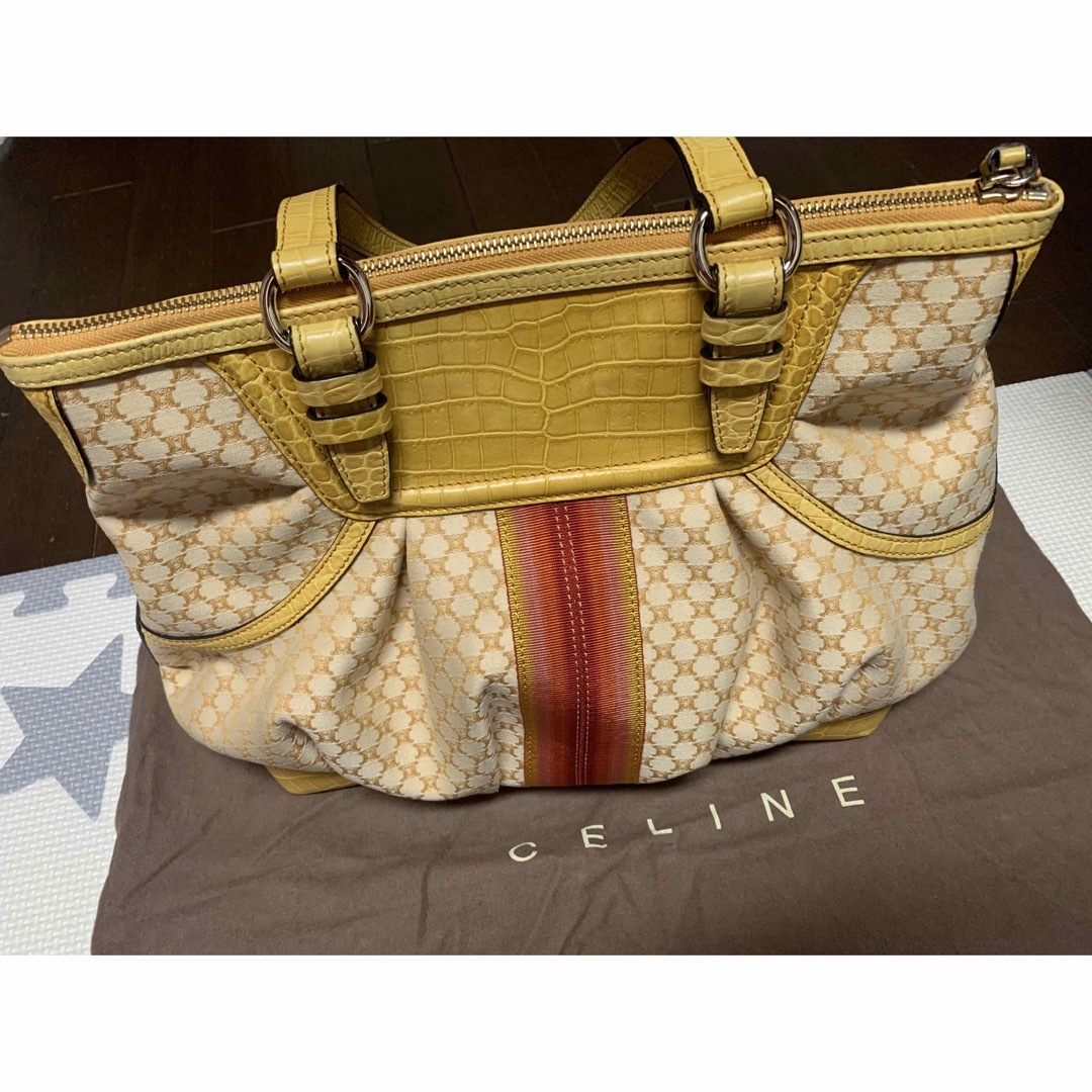 【保存袋付き】CELINE セリーヌ ハンドバッグ 型押し マカダム レア