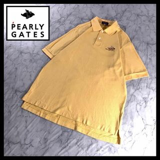 パーリーゲイツ(PEARLY GATES)のPEARLY GATES ポロシャツ ゴルフウェア マスタード 黄色 刺繍 L(ポロシャツ)