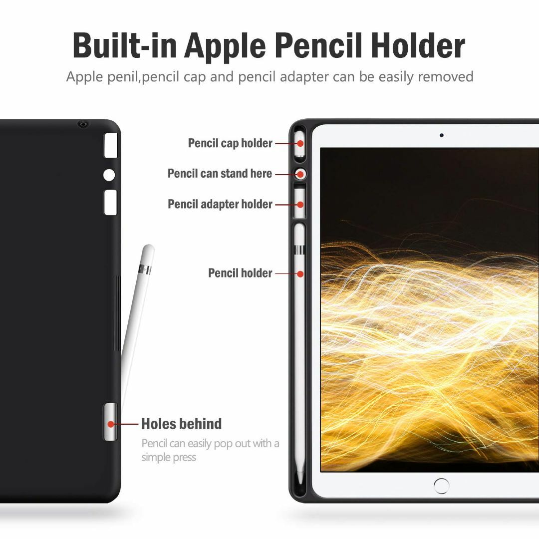 【色:グレー】auaua iPad 987世代 ケース ペン収納 iPad 10