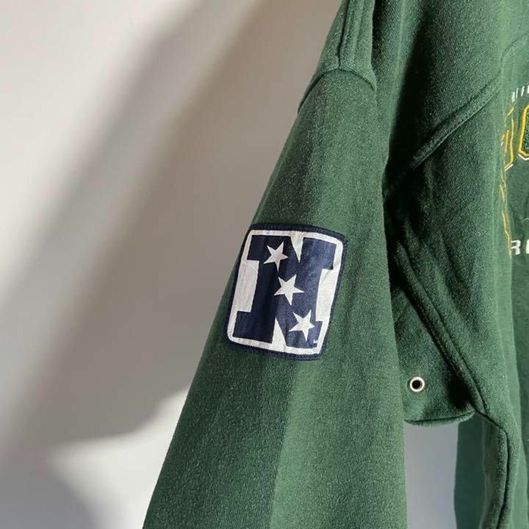 【人気オーバーサイズ】PACKERS 古着ビッグ刺繍ロゴ緑スウェット90sXL