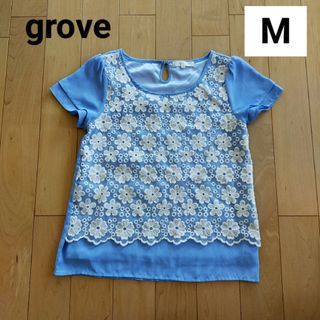 グローブ(grove)のグローブ　レース切替えブラウス(シャツ/ブラウス(半袖/袖なし))