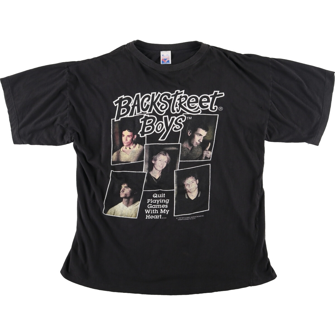 90年代 VECTA BACK STREET BOYS バックストリートボーイズ バンドTシャツ バンT メンズXL ヴィンテージ /evb001929605cm袖丈