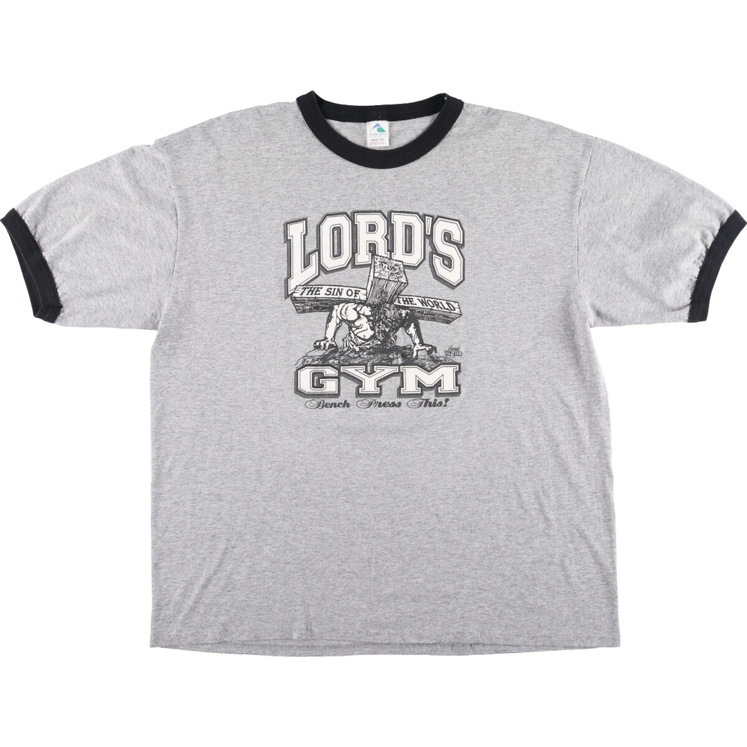 90~00年代 AUGSTA LORD'S GYM 両面プリント アドバタイジングTシャツ リンガーTシャツ メンズL ヴィンテージ /evb001967575cm袖丈