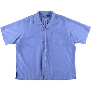 ラルフローレン(Ralph Lauren)の古着 90年代 ラルフローレン Ralph Lauren POLO by Ralph Lauren CALDWELL 半袖 オープンカラー シルク×コットンシャツ ボックスシャツ メンズXXL ヴィンテージ /evb001973(シャツ)