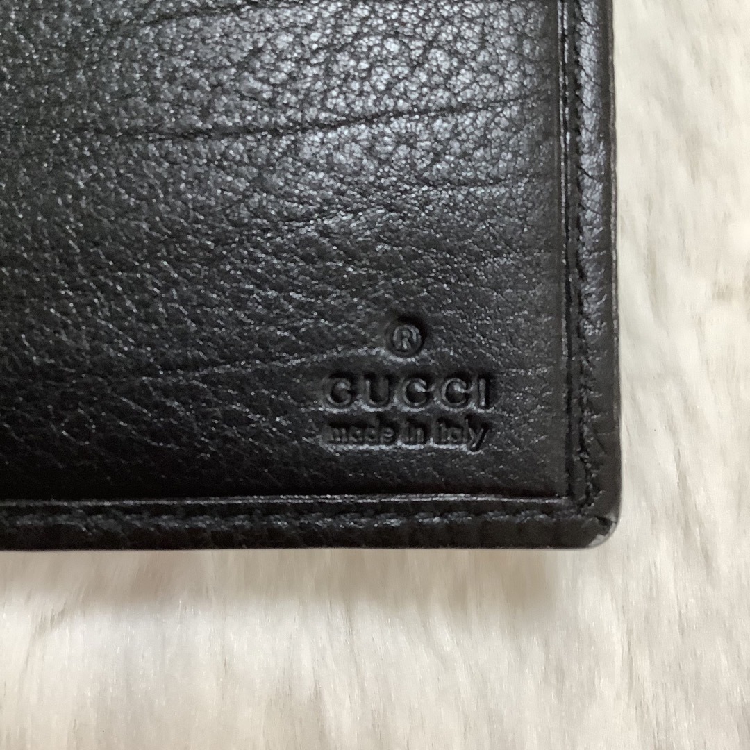 Gucci(グッチ)の【美品】グッチ　札入れ　黒　レザー　Gマーク メンズのファッション小物(折り財布)の商品写真