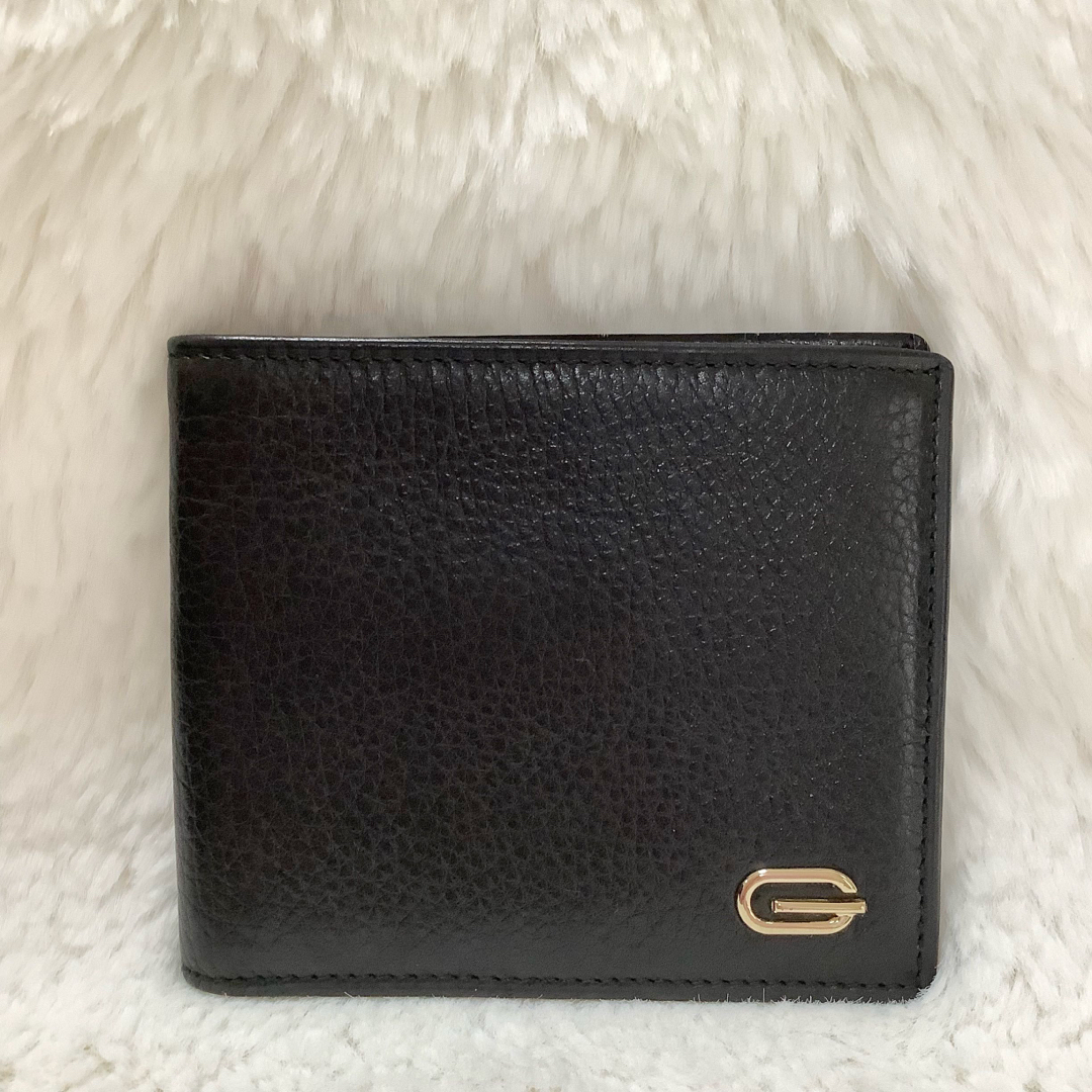 Gucci(グッチ)の【美品】グッチ　札入れ　黒　レザー　Gマーク メンズのファッション小物(折り財布)の商品写真