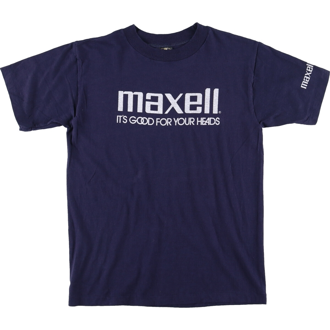 80年代 アンビル anvil maxell マクセル 両面プリント アドバタイジングTシャツ USA製 メンズM ヴィンテージ /evb001997