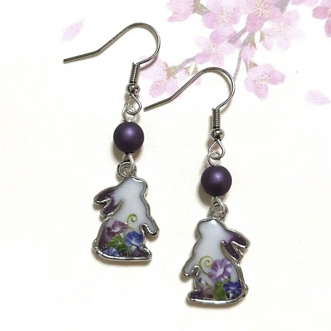 在庫限定 着物 浴衣にも♡和風 和柄 朝顔ピアス イヤリング ピアス dr
