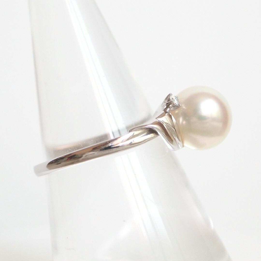 ミキモト MIKIMOTO パール リング ダイヤモンド プラチナ 真珠 指輪
