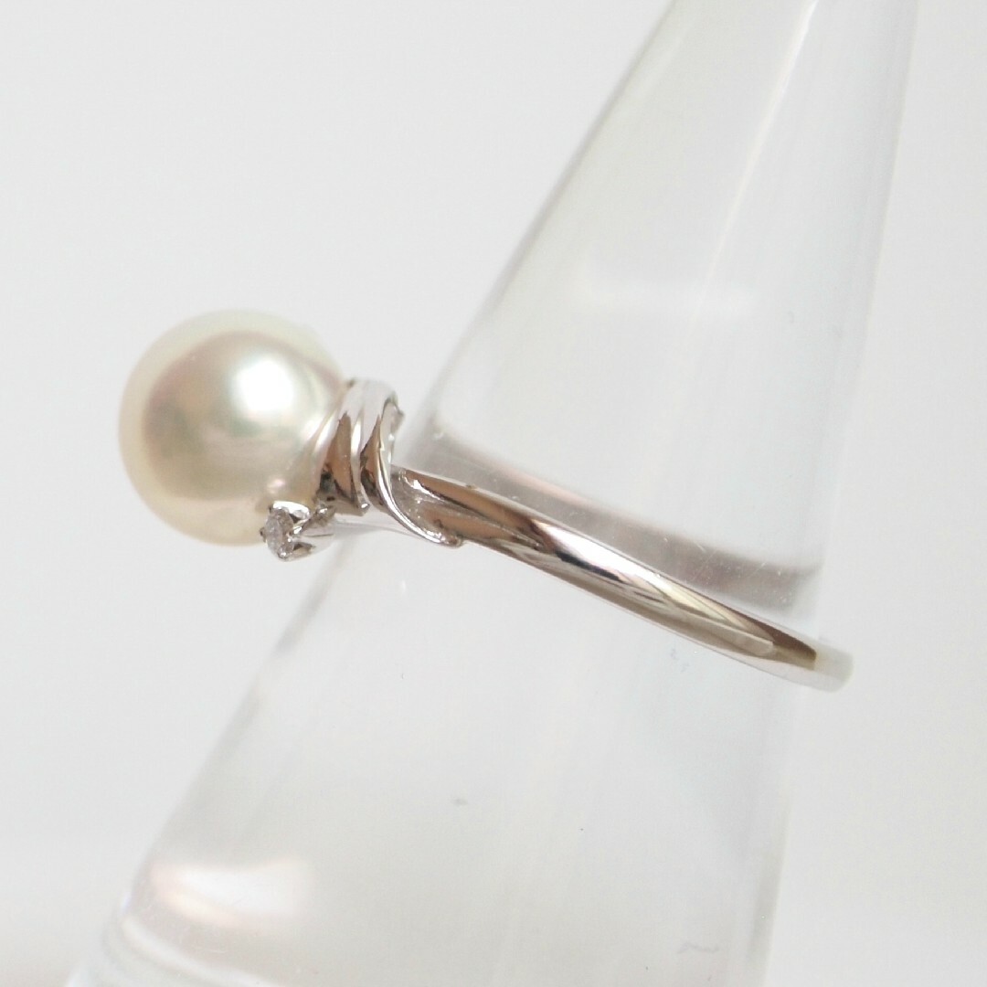 ミキモト MIKIMOTO パール リング ダイヤモンド プラチナ 真珠 指輪