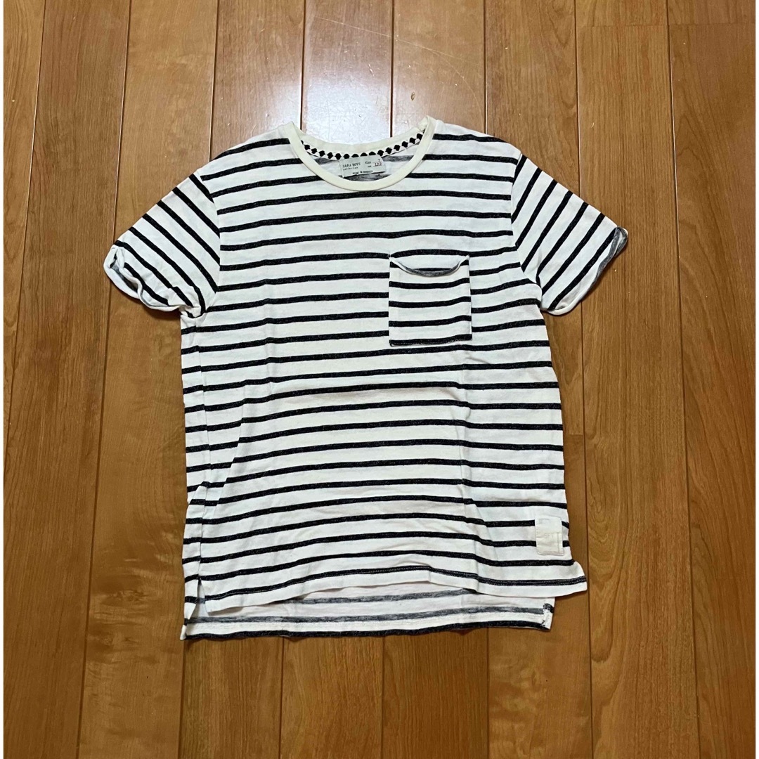 ZARA KIDS(ザラキッズ)のZARA BOYS 半袖ボーダーTシャツ　ザラキッズ 122cm120cm キッズ/ベビー/マタニティのキッズ服男の子用(90cm~)(Tシャツ/カットソー)の商品写真