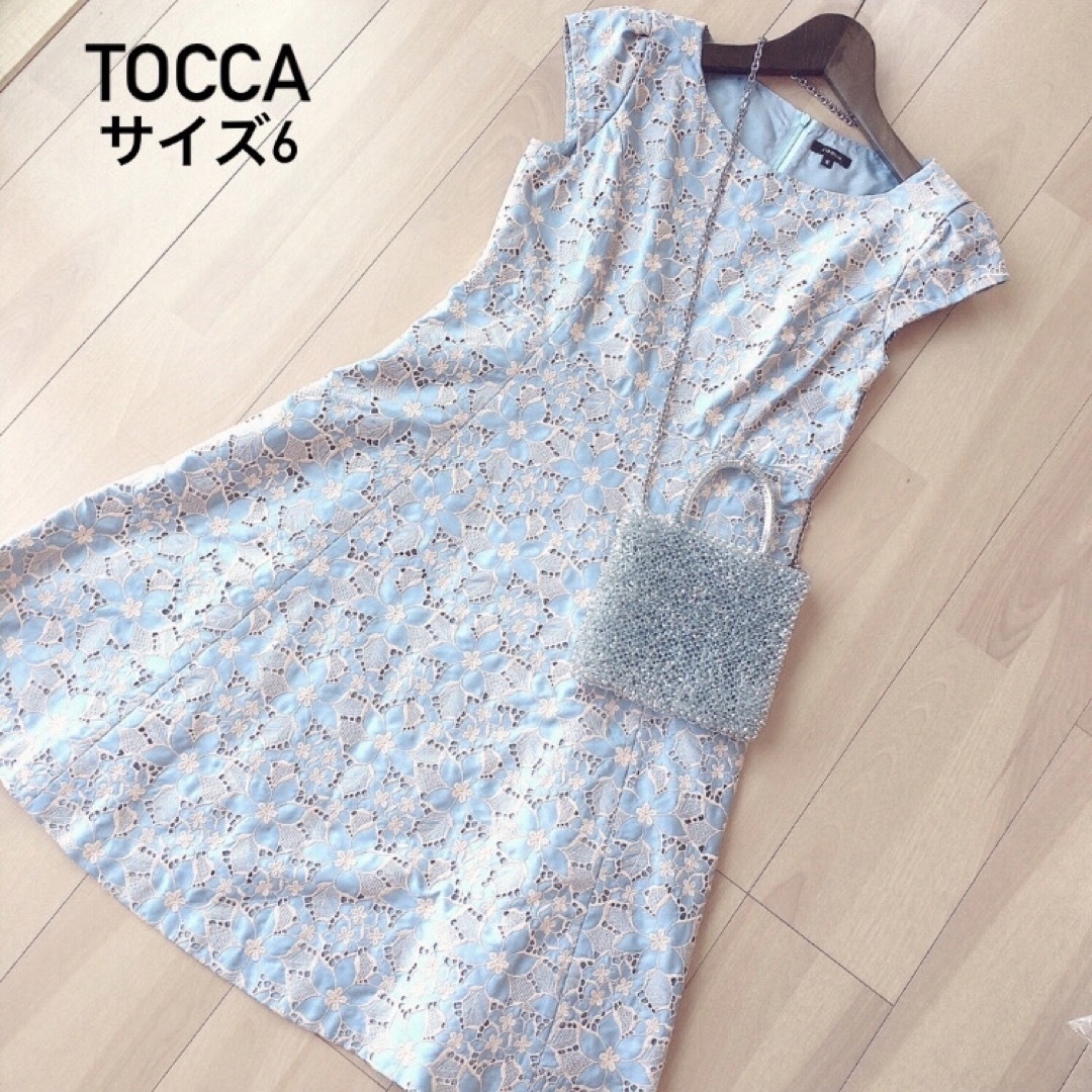 本物 【希少サイズ6】【極美品】TOCCA トッカ ワンピース ひざ丈ワンピース