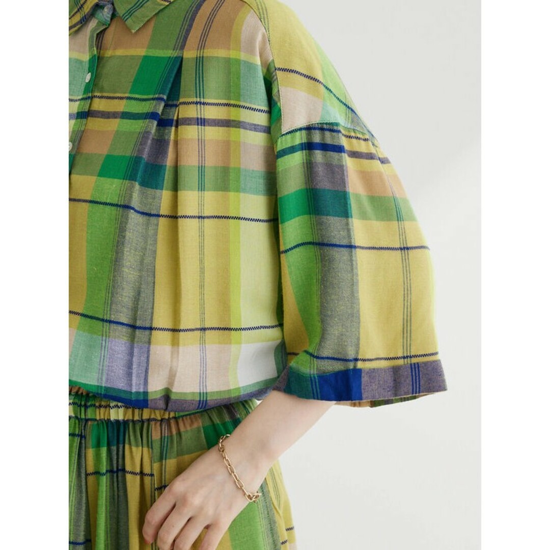 chocol raffine robe(ショコラフィネローブ)のchocol raffine robe インド綿 襟付きワンピース レディースのワンピース(ロングワンピース/マキシワンピース)の商品写真