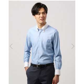 スーツカンパニー(THE SUIT COMPANY)の【新品】ワイシャツ／長袖／ノンアイロンジャージー／クレリックカラー(シャツ)