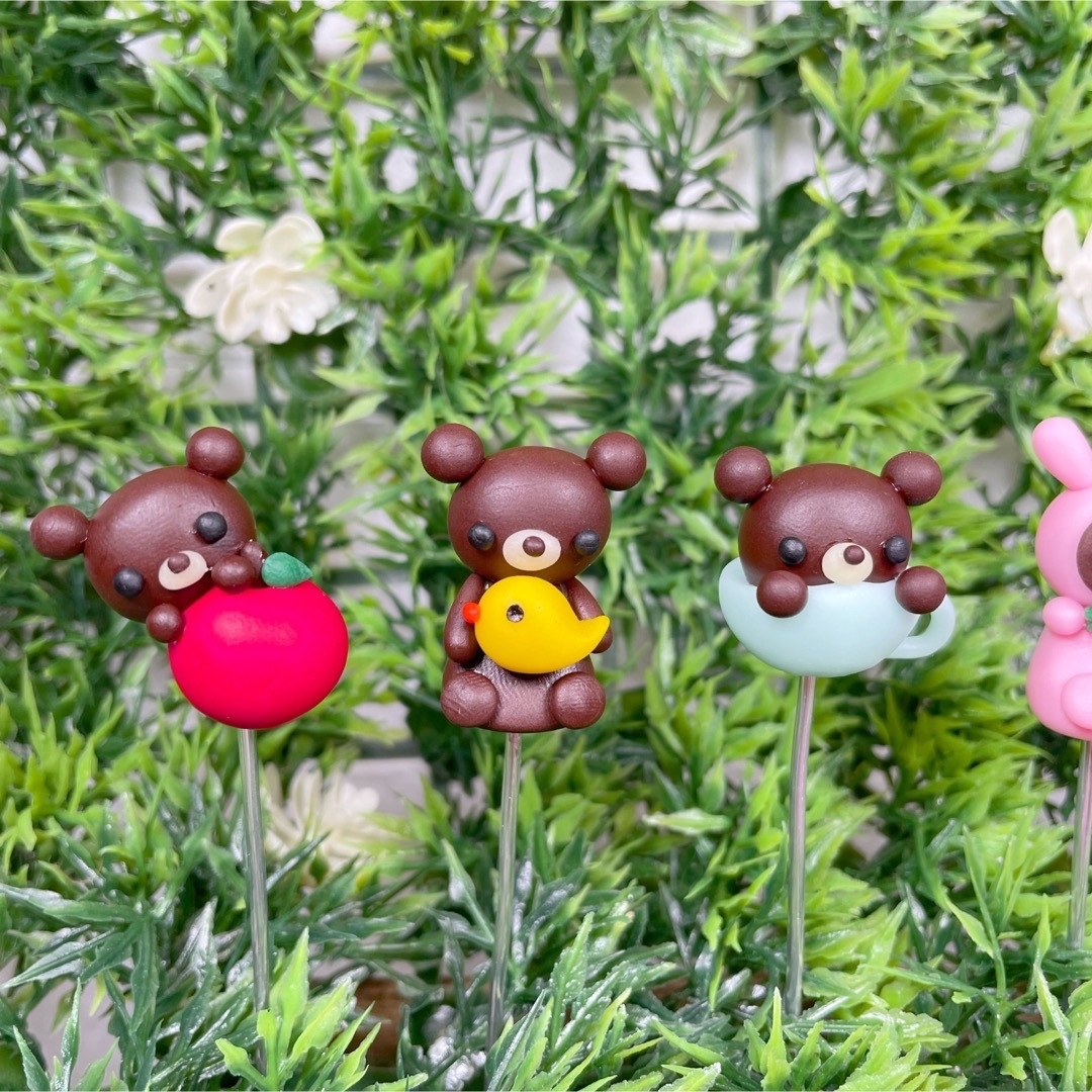 ガーデンピック ハンドメイド クマちゃんピック 多肉植物 クマ 動物 アニマル