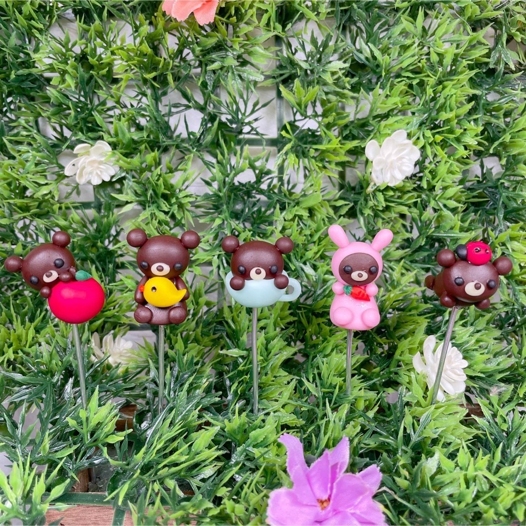 ガーデンピック ハンドメイド クマちゃんピック 多肉植物 クマ 動物 アニマル