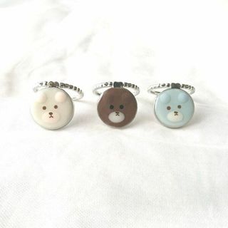 スマホリング　ハンドメイド　選べるクマちゃん(その他)