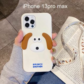 スマホカバー　イヌ　ユニークなデザイン　ストラップ付き(iPhoneケース)