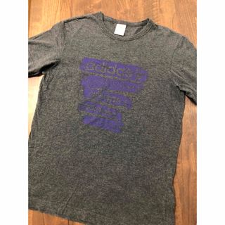 ◇adidas NEO◇ 　Tシャツ　半袖　杢グレー　紫　160センチ　Sサイズ(Tシャツ/カットソー(半袖/袖なし))