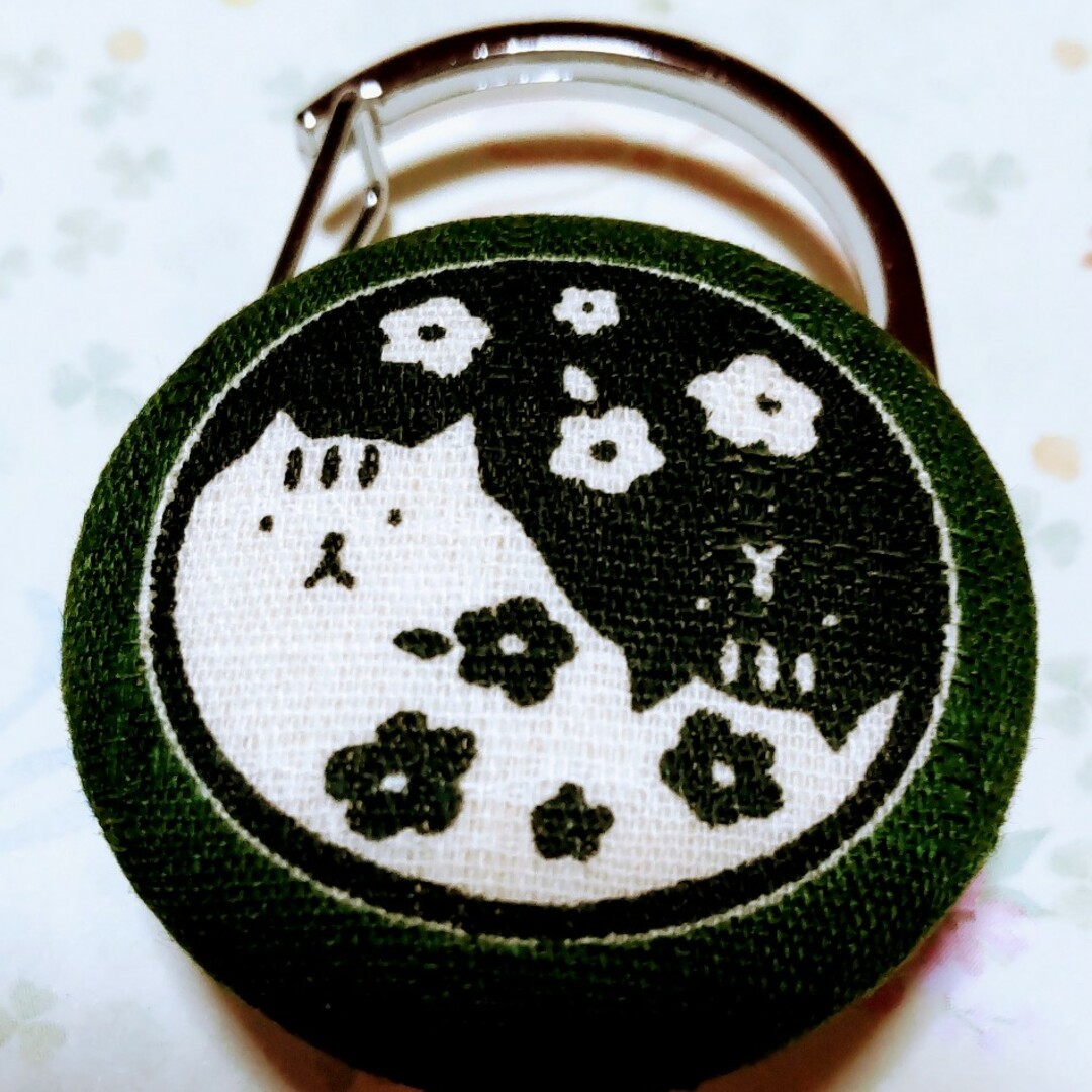 レトロ柄 ハンドメイド リールキーホルダー