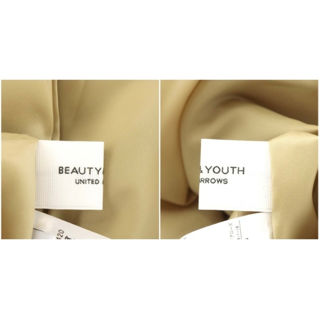 BEAUTY&YOUTH UNITED ARROWS(ビューティアンドユースユナイテッドアローズ)のB&Y バックカシュクールドレス ワンピース ミモレ ロング 長袖 S ベージュ レディースのワンピース(ロングワンピース/マキシワンピース)の商品写真