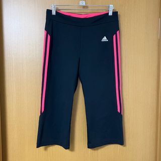 アディダス(adidas)のadidas アディダス レギンスパンツ スポーツパンツ  クロップド ブラック(その他)