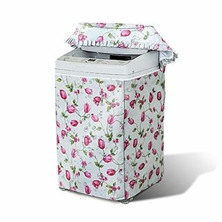 【色: レッド】洗濯機カバー チューリップL 老化防止 屋外 防水 防塵 防湿 (洗濯機)