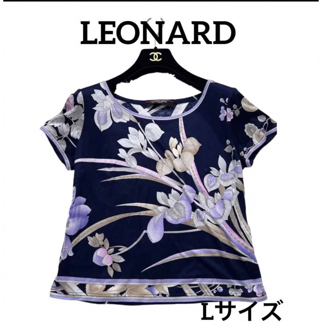 LEONARD  レオナール 半袖カットソー コットン 花柄