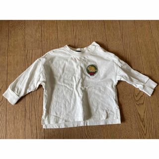 プティマイン(petit main)のプティマイン　オーガニックコットン　恐竜ワッペン　長袖(Tシャツ/カットソー)