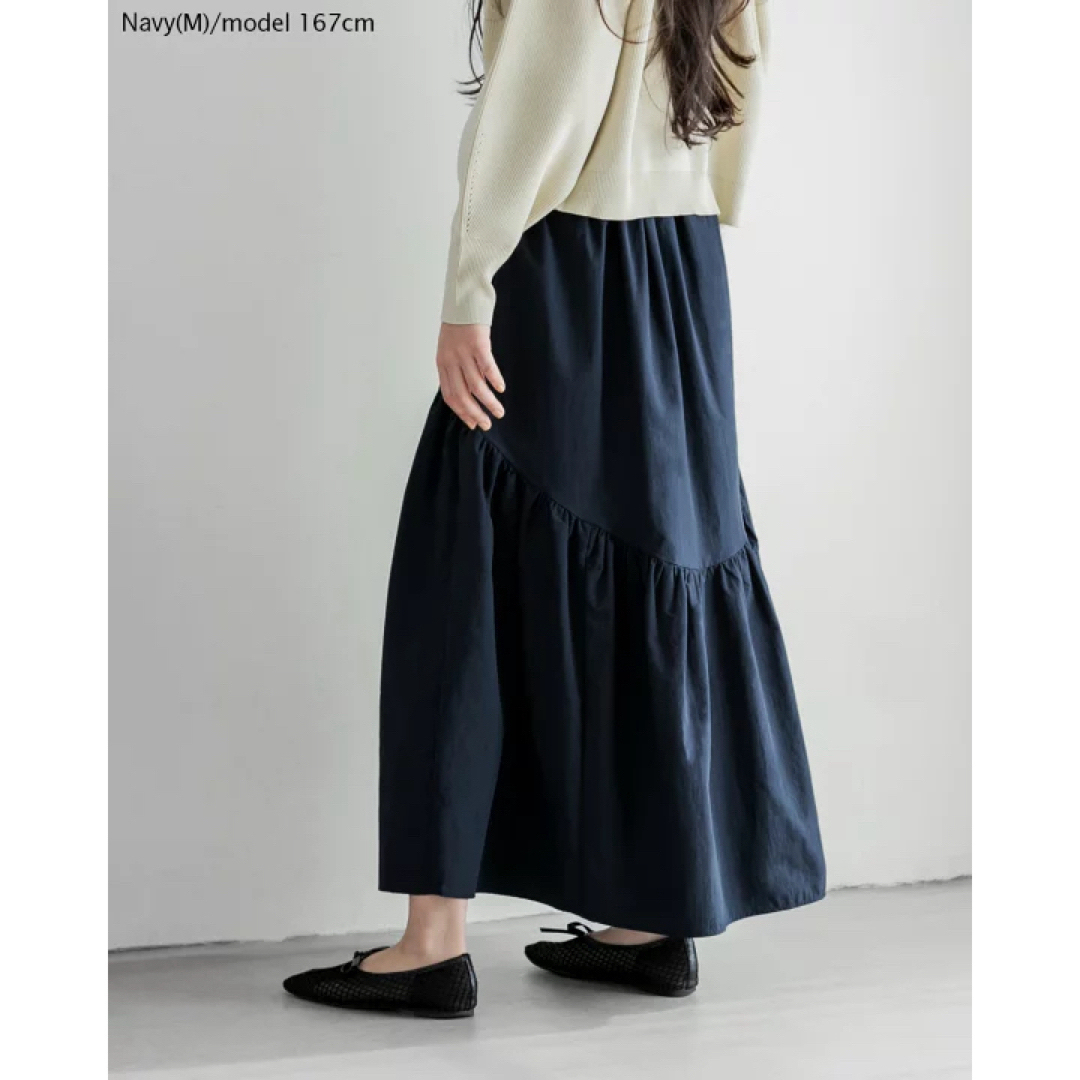 【値下げ】新品タグ付♪ワッシャーナイロン ギャザースカート レディースのスカート(ロングスカート)の商品写真