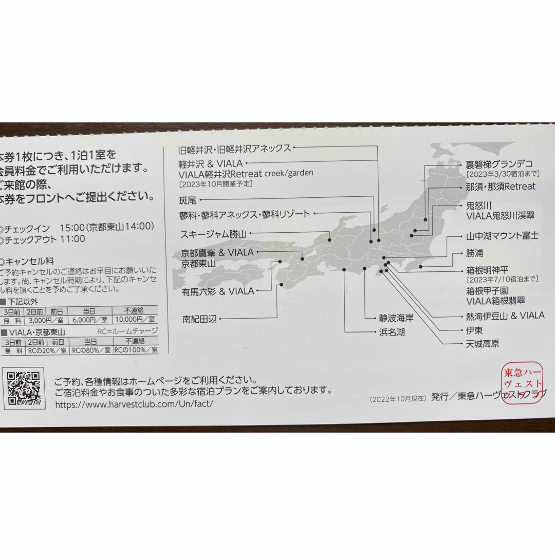 東急ハーヴェスト軽井沢VIALAホームグランド券1枚（バスチケット希望の