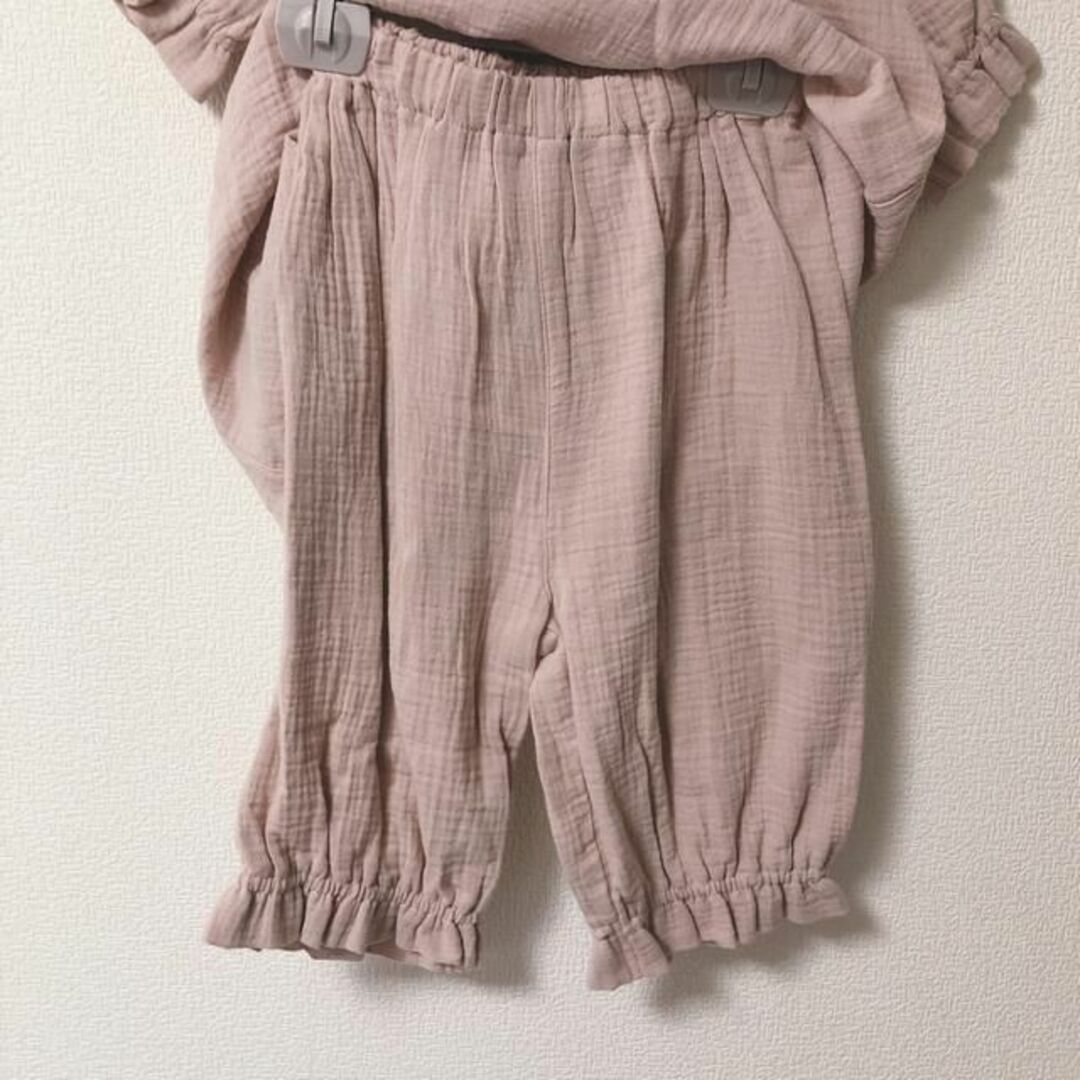 新品 110 パジャマ 半袖 7分丈ズボン パンツ 綿100% 淡桃の通販 by
