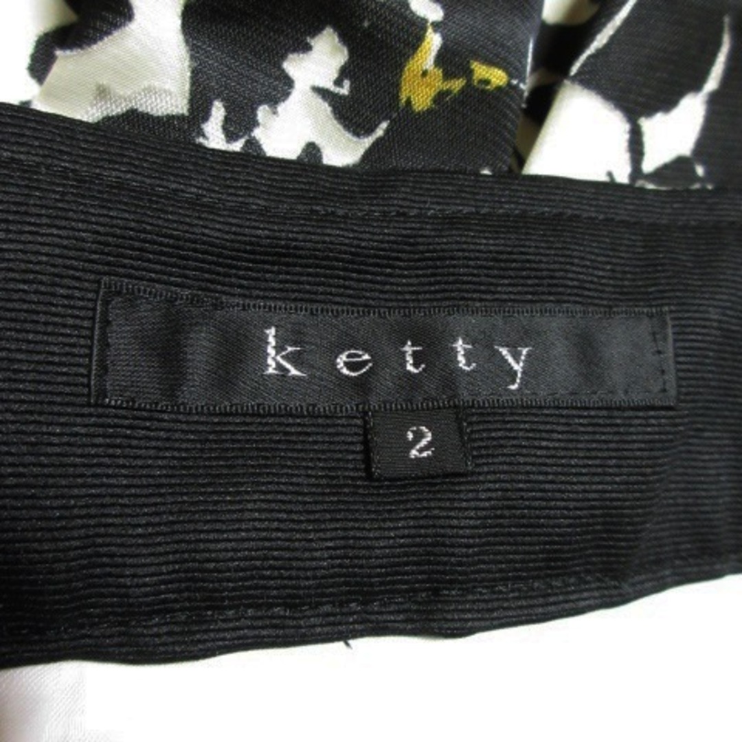 ketty(ケティ)のケティ KETTY スカート シアー フレア ひざ丈 花柄 2 白 黒 黄 レディースのスカート(ひざ丈スカート)の商品写真