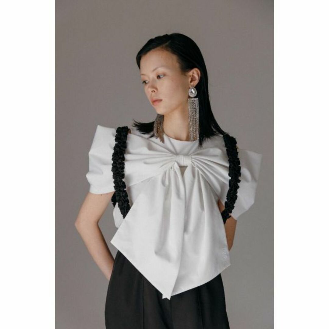 即日発送 新品 完売品 Bibiy. ANNE RIBBON BLOUSE 白