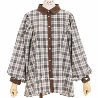 アクシーズファム(axes femme)のaxes femme ボリューム袖コーデュロイブラウス ベージュ(シャツ/ブラウス(長袖/七分))